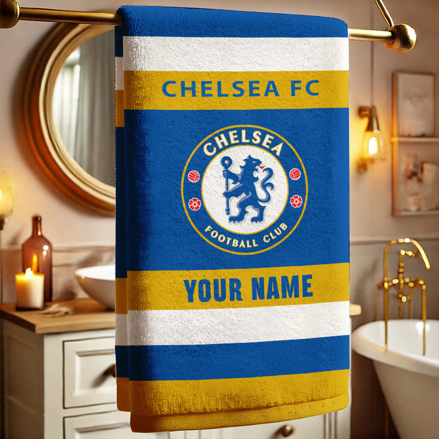 EPL Chelsea Bath Towel Large Size Custom Name Gift For Fan DatND DVT