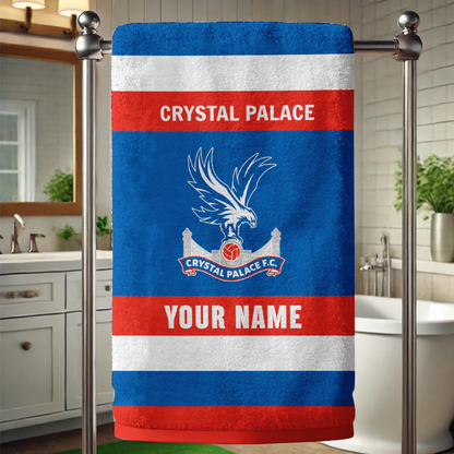EPL Crystal Palace Bath Towel Large Size Custom Name Gift For Fan DatND DVT