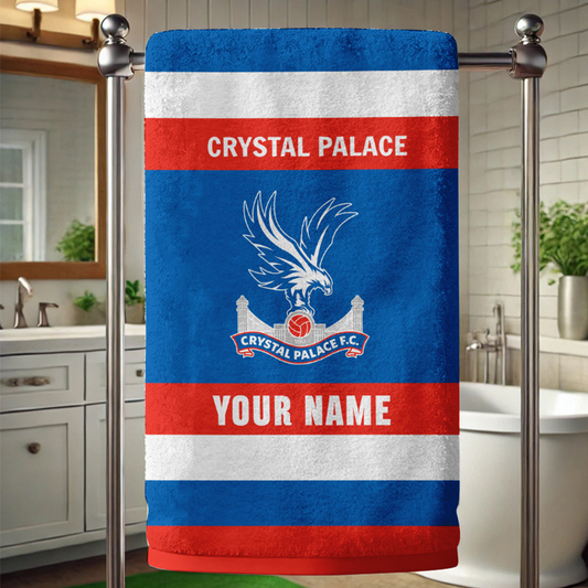 EPL Crystal Palace Bath Towel Large Size Custom Name Gift For Fan DatND DVT