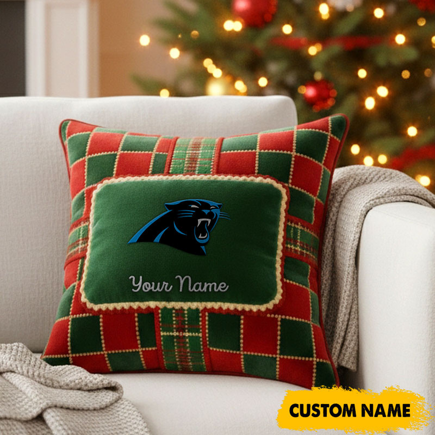 CAR x NFL Christmas New Square Pillow DatND DVT