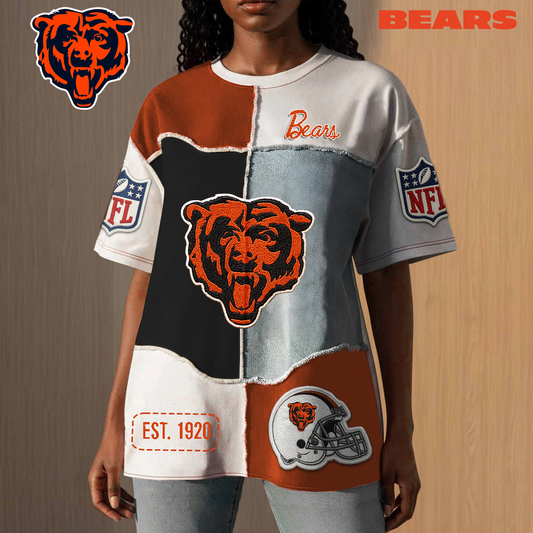 CHI Premium NFL Patchwork Vintage T-Shirt DDT CTND