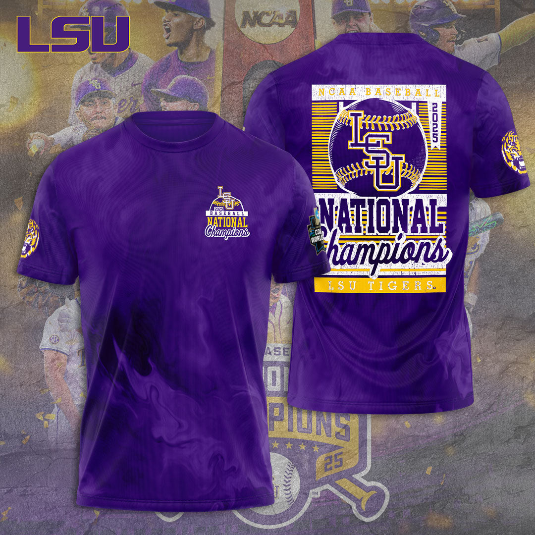 LSU Wins 2025 DI Baseball National Championship V79 Shirt DDT CTND