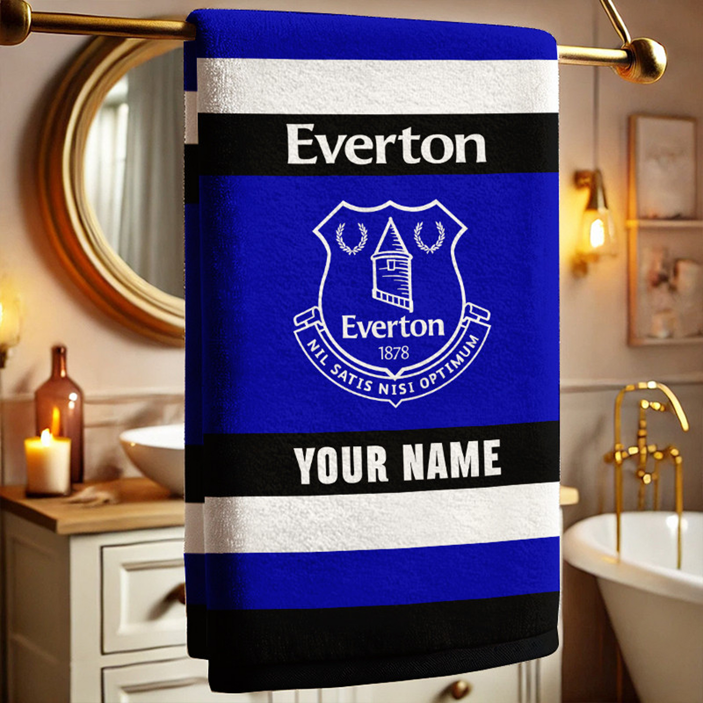 EPL Everton Bath Towel Large Size Custom Name Gift For Fan DatND DVT