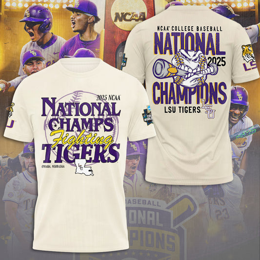 LSU Wins 2025 DI Baseball National Championship V80 Shirt DDT CTND