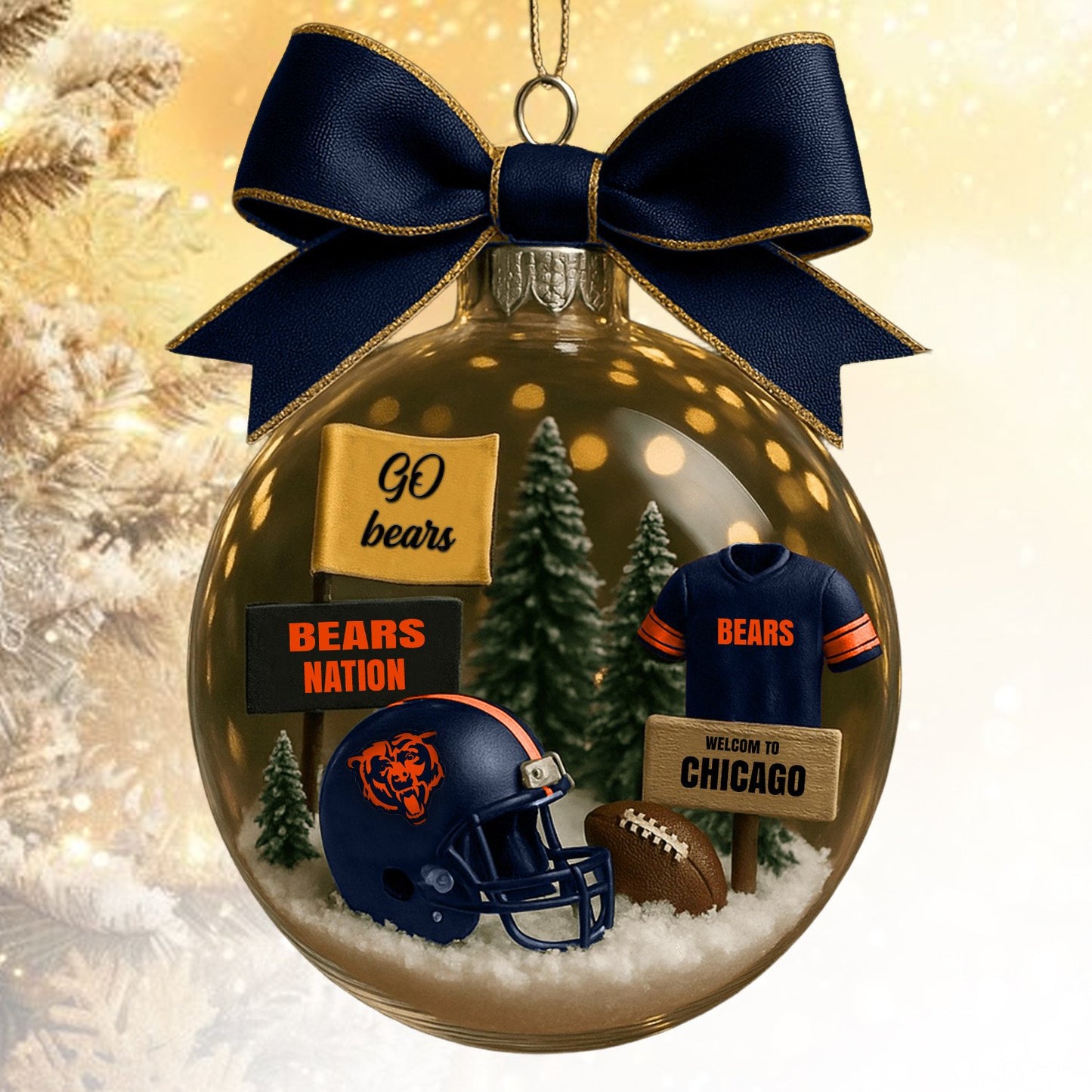 CHI  NFL Acrylic Ball Ornament - Best Gift For Fans DDT CTND