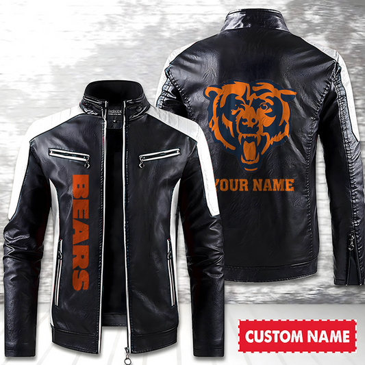 CHI American Football Men Leather Jacket Custom Any Name Gifts DatND DVT
