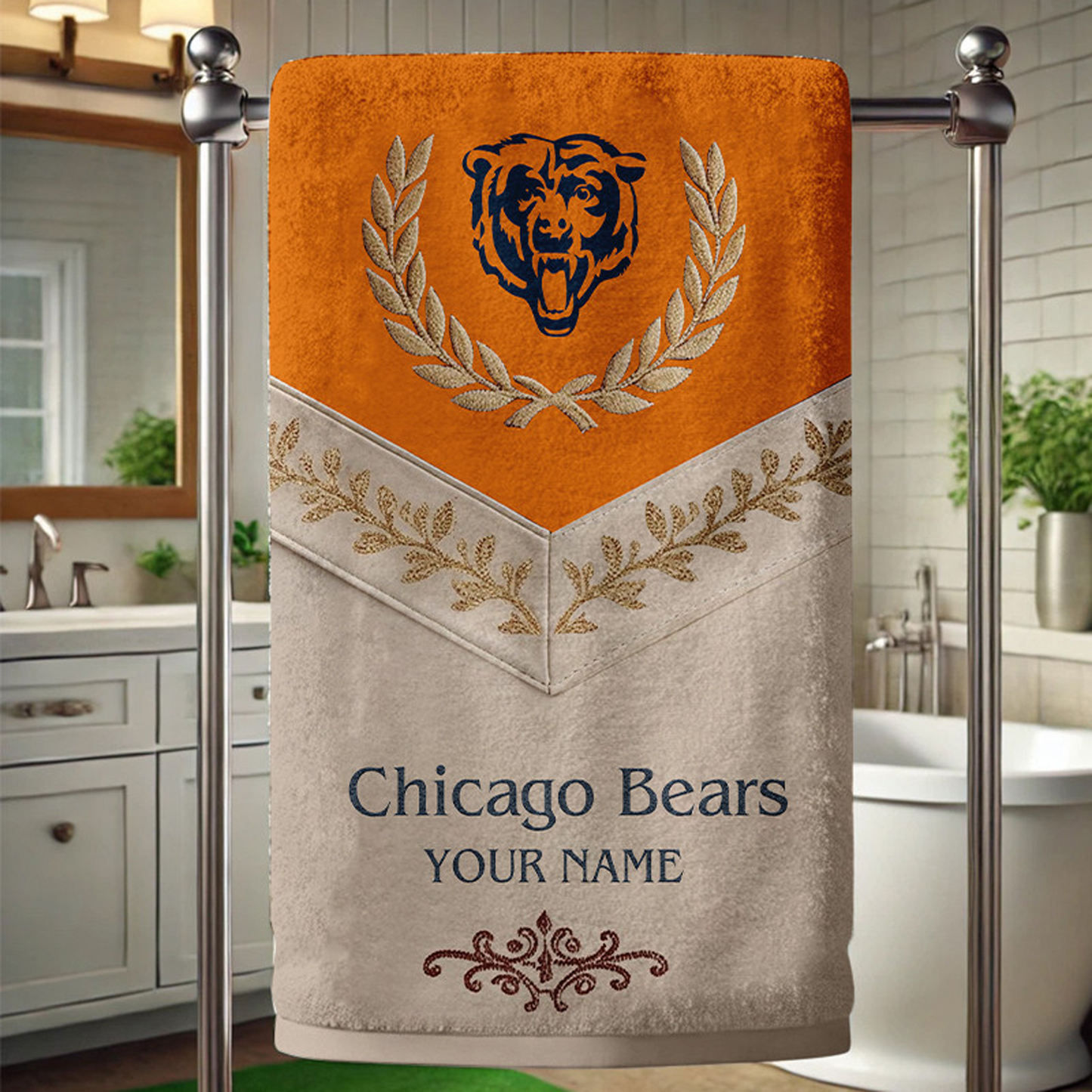 CHI Football New Bath Towel Custom Name DATND TANTD
