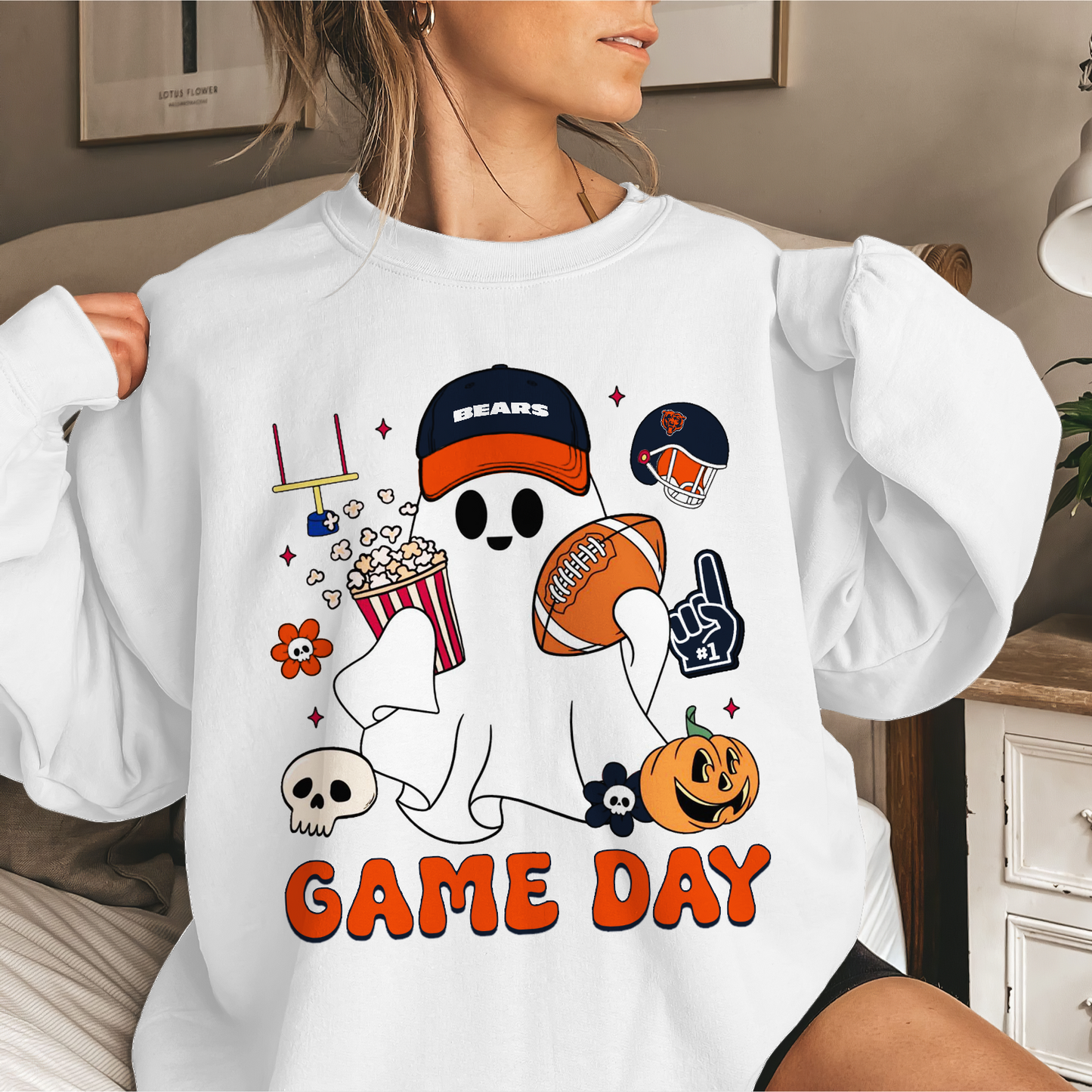 CHI Game Day Football Ghost Sweatshirt DDT NTL