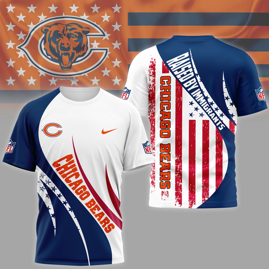 CHI Premium NFL Raised By Immigrants 3D Shirt DDT NTL