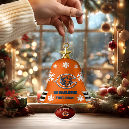 CHI X NFL Christmas Bell Ornament Custom Any Name Gifts NAK THUONGNH