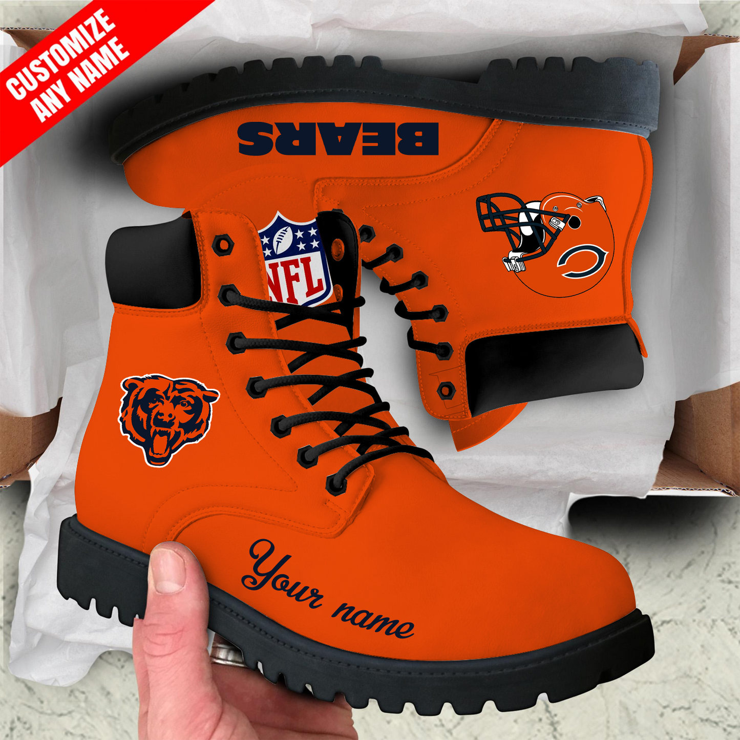 CHI x NFL Custom Leather Boots DATND TANTD