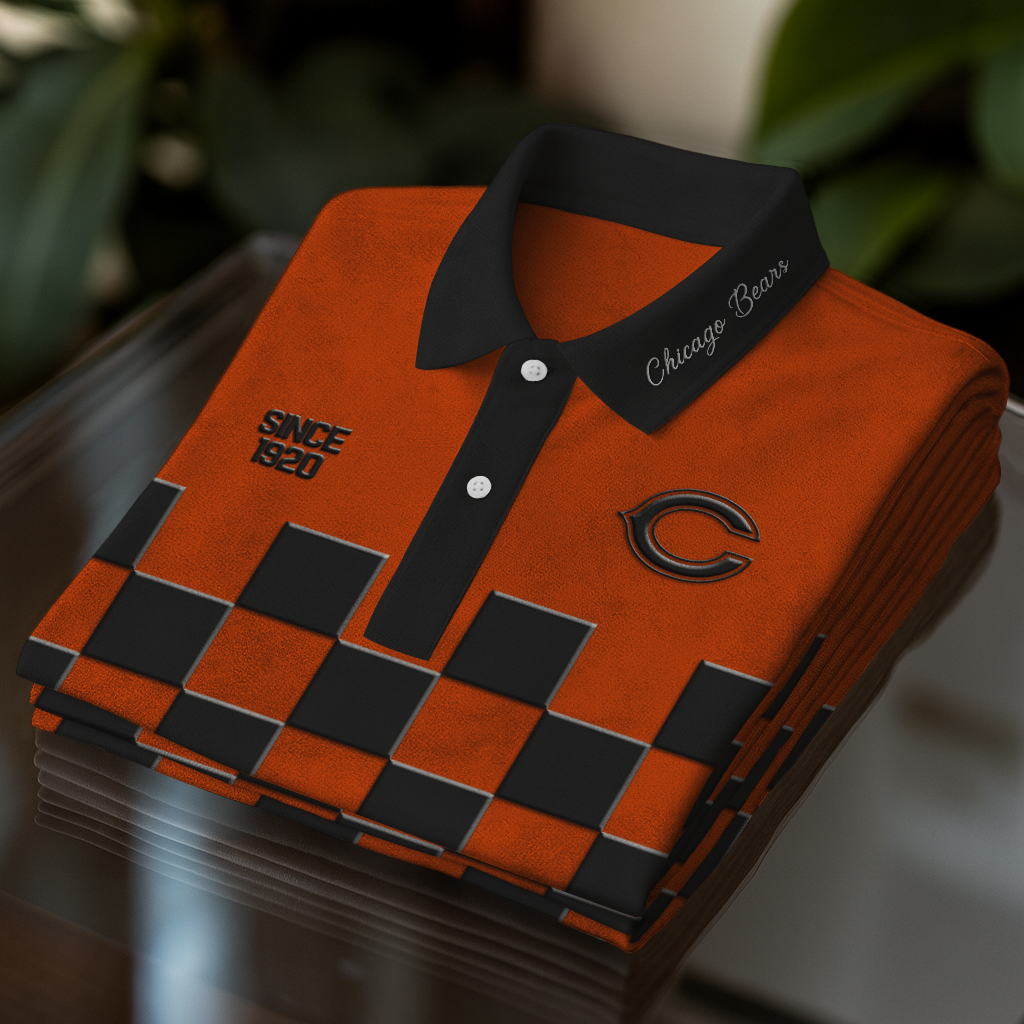 CHI x NFL Embossed Retro Polo Shirt DDT NTL