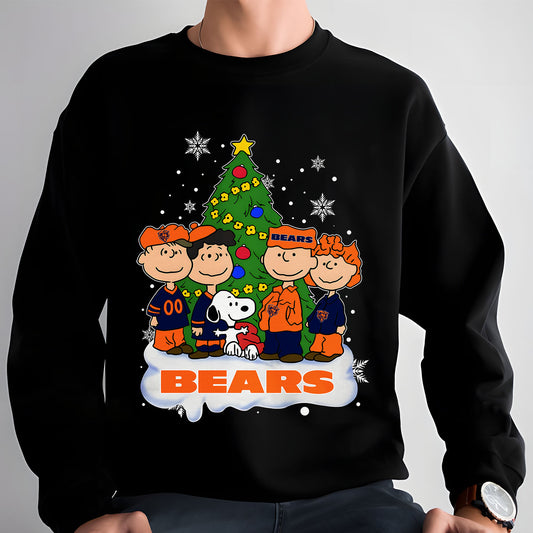 CHI x NFL Peanuts Snoopy And Friends Christmas Tree 2D Shirt DatND DVT