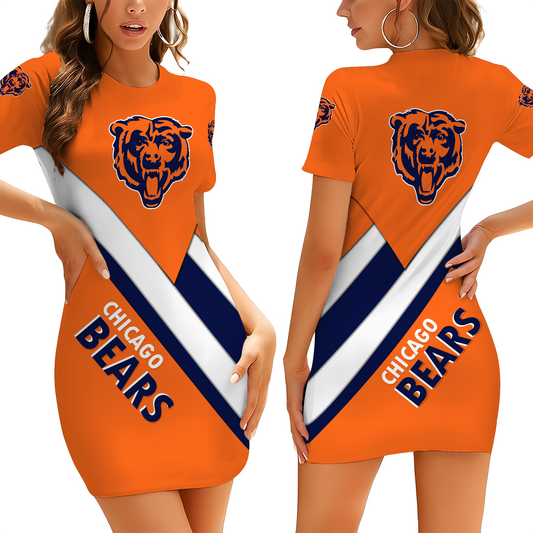 CHI X NFL Short Sleeve Bodycon Mini Dress DATND THUONGNH
