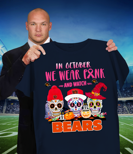 CHI x NFL Sugar skull in October we wear pink and watch DATND TANTD