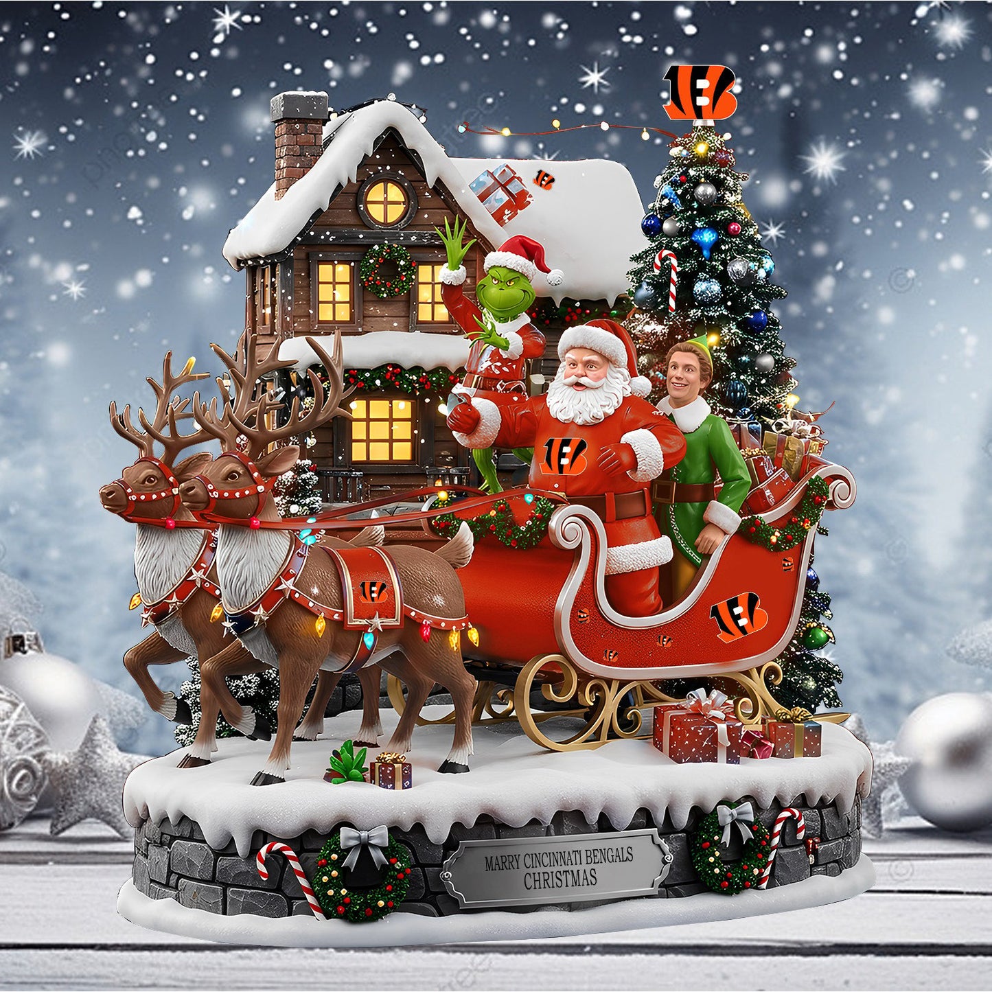 CIN Acrylic Block - NFL Christmas Gift For Fans DDT CTND