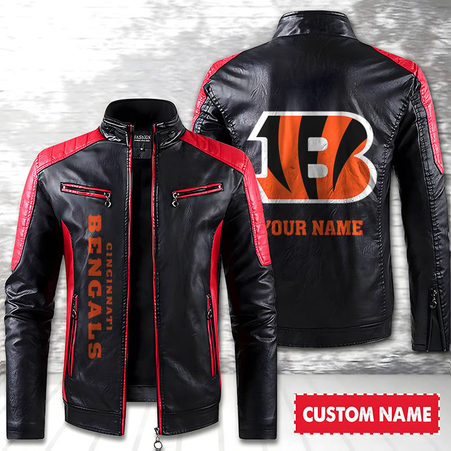 CIN American Football Men Leather Jacket Custom Any Name Gifts DatND DVT