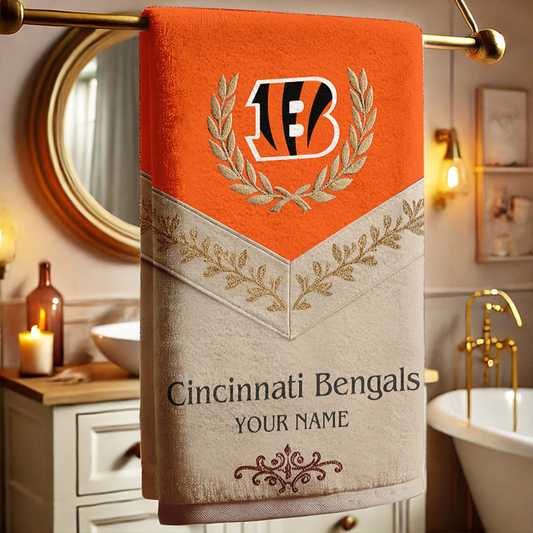CIN Football New Bath Towel Custom Name DATND TANTD
