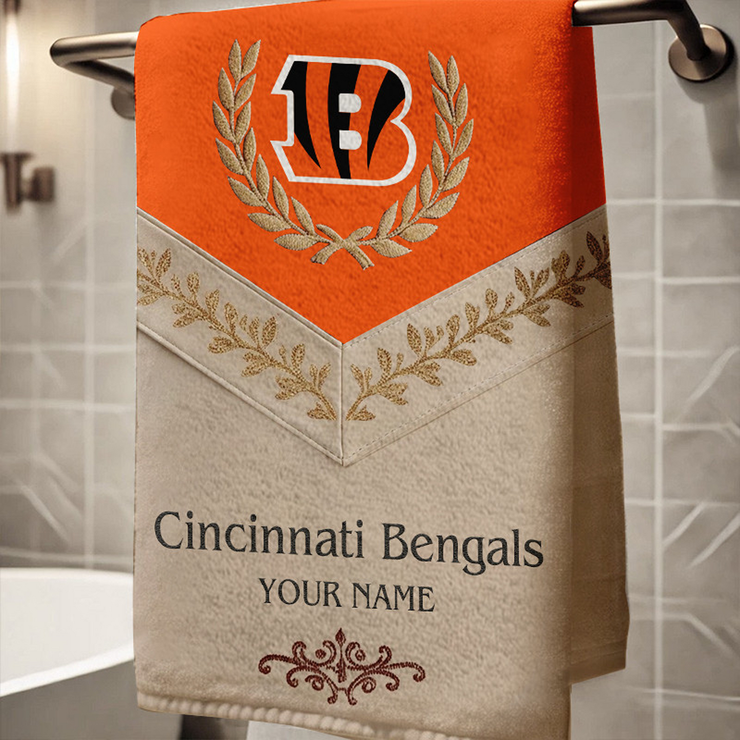 CIN Football New Bath Towel Custom Name DATND TANTD