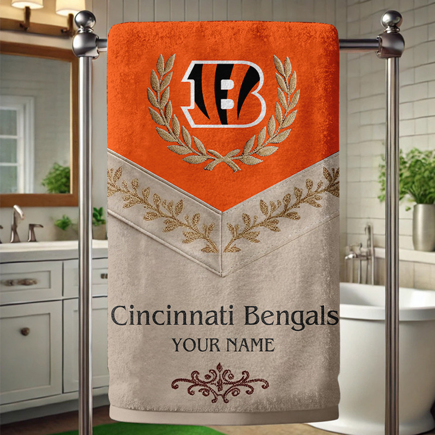CIN Football New Bath Towel Custom Name DATND TANTD