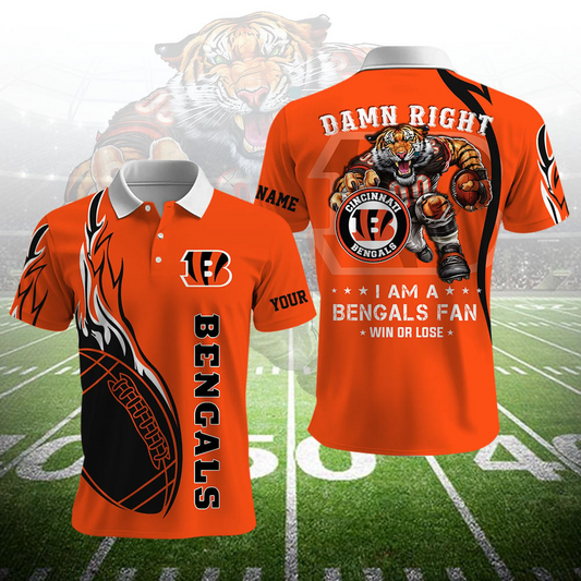 CIN NFL Team Mascot Polo Shirt DDT NTL