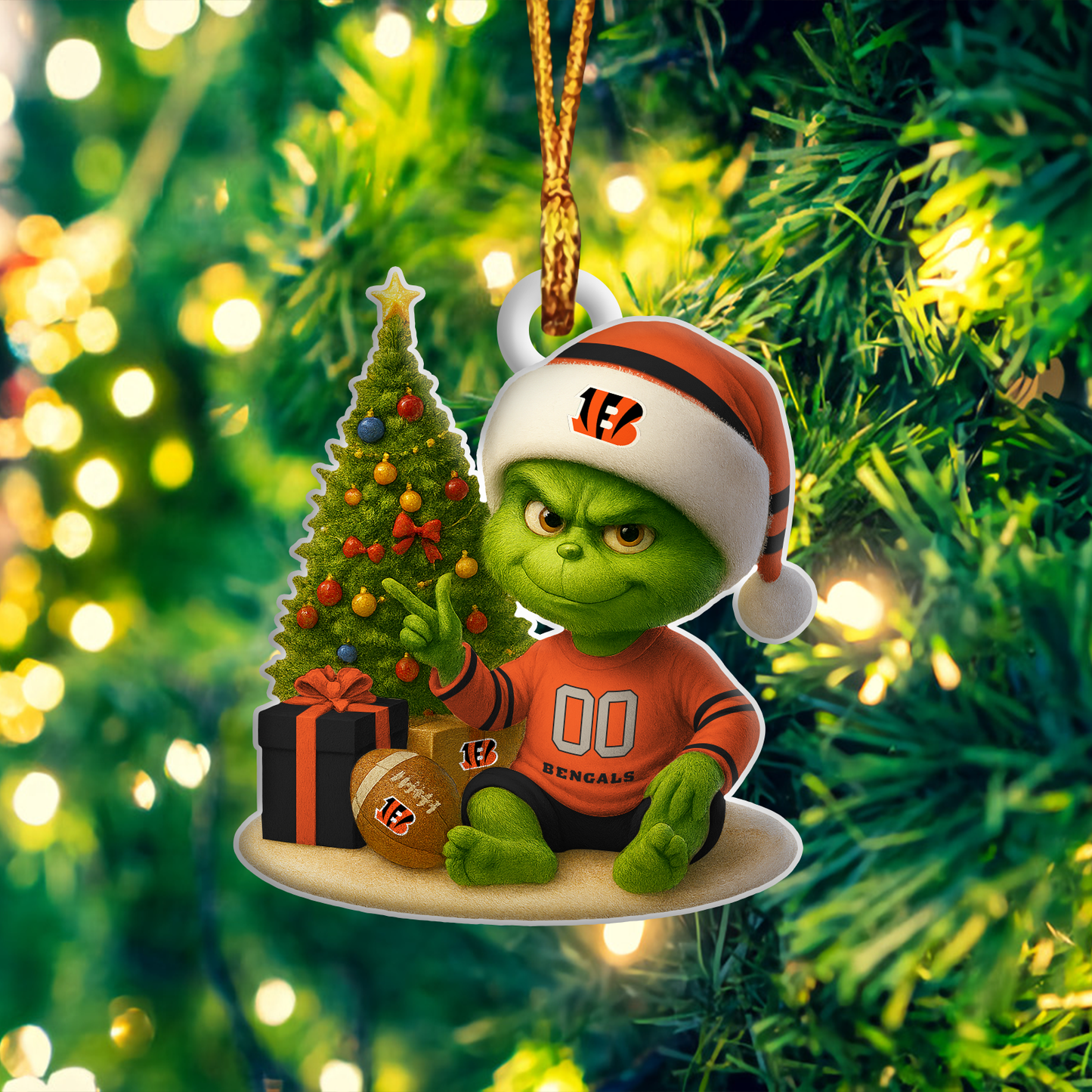 CIN NFL x Grinch Premium Ornament DDT NTL