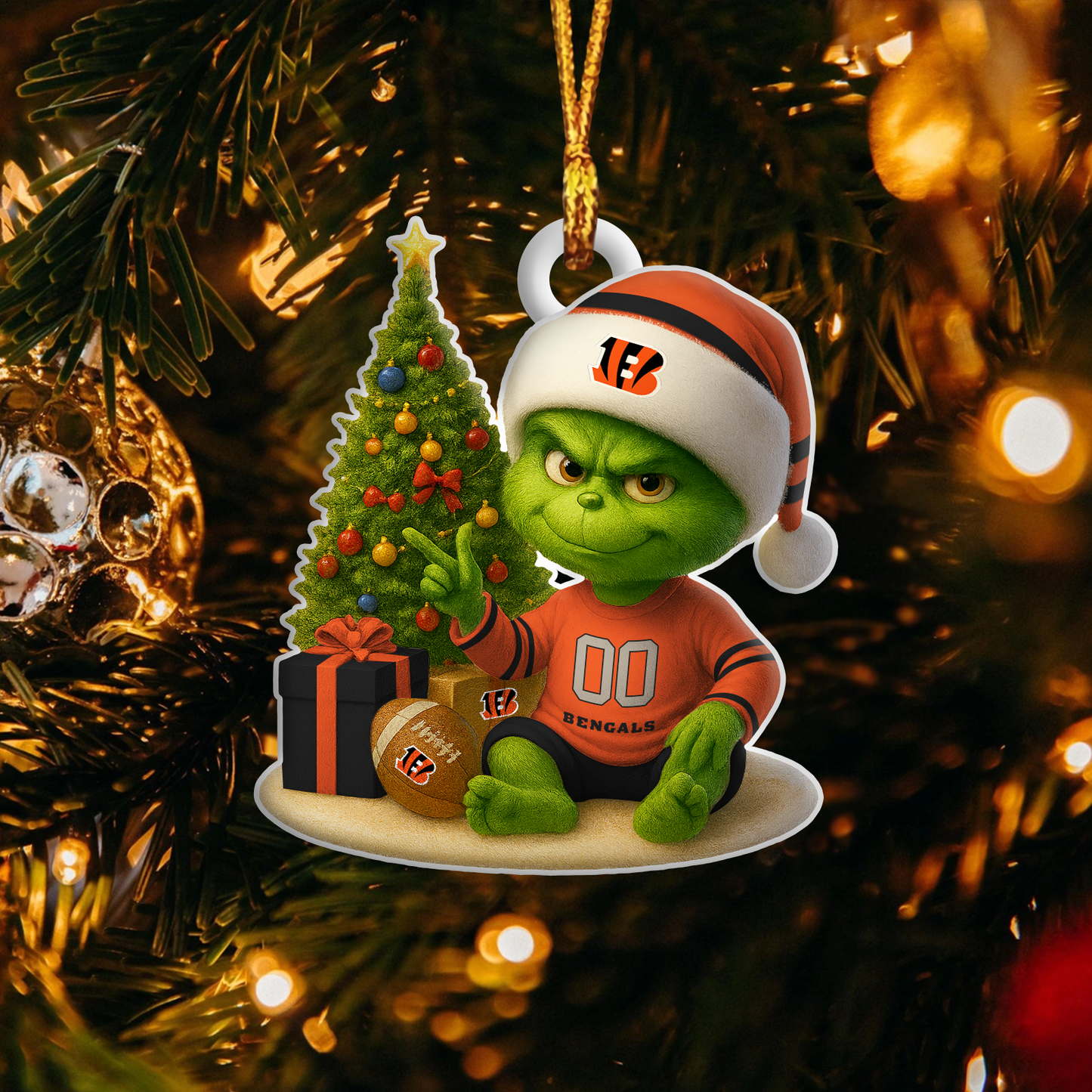 CIN NFL x Grinch Premium Ornament DDT NTL