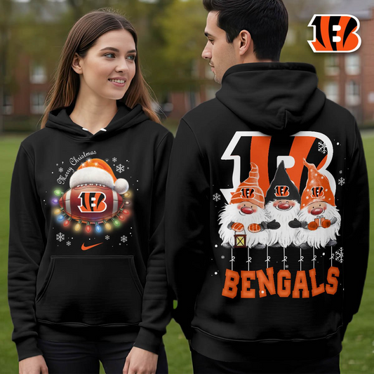 CIN Premium NFL Christmas Gnomes Hoodie DDT CTND