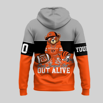 CIN Premium NFL Customizable Teddy Bear Hoodie DDT HLPHUONG
