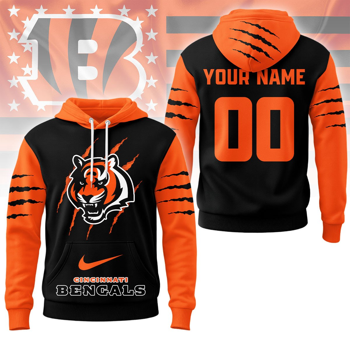 CIN Premium NFL Fan Pride Claw Hoodie DDT CTND