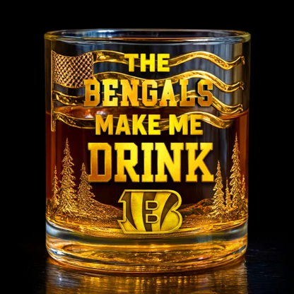 CIN Premium NFL Golden Whiskey Fan Glass DDT HLPhuong