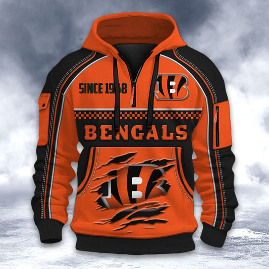 CIN Premium NFL Multicolor V2 Zip Hoodie DDT CTND