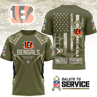 CIN Premium NFL Salute to Service Camo 3D Shirt DDT CTND
