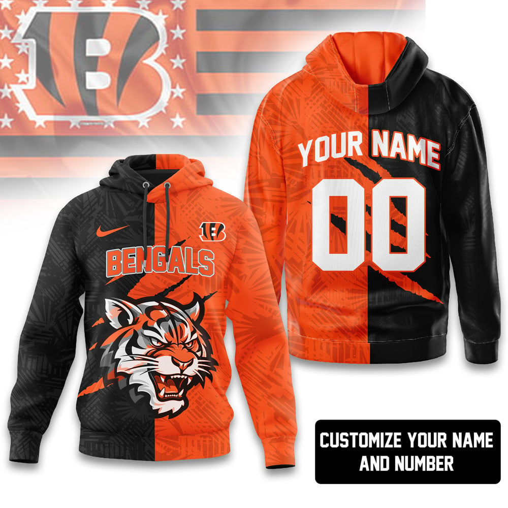 CIN Premium NFL Split Color Hoodie DDT HLPHUONG