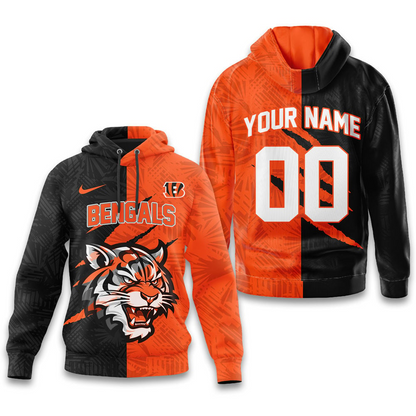 CIN Premium NFL Split Color Hoodie DDT HLPHUONG