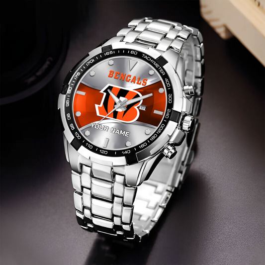 CIN x NFL Alloy Men Quartz Watch - Custom Name DATND TANTD