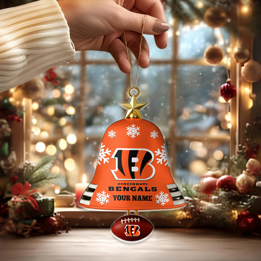 CIN X NFL Christmas Bell Ornament Custom Any Name Gifts NAK THUONGNH