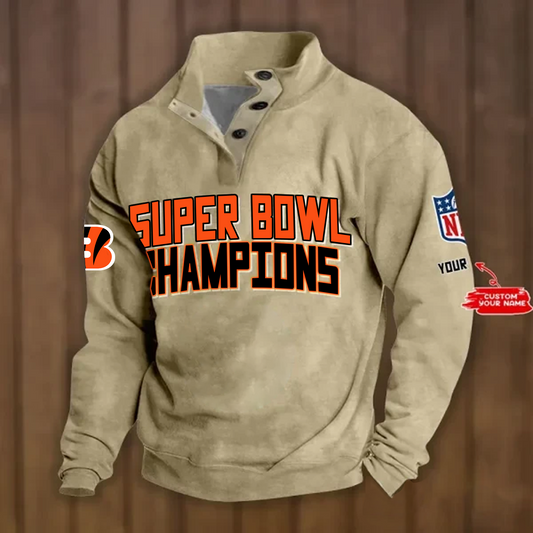 CIN x NFL Double Breasted Stand Collar Hoodies DATND TANTD