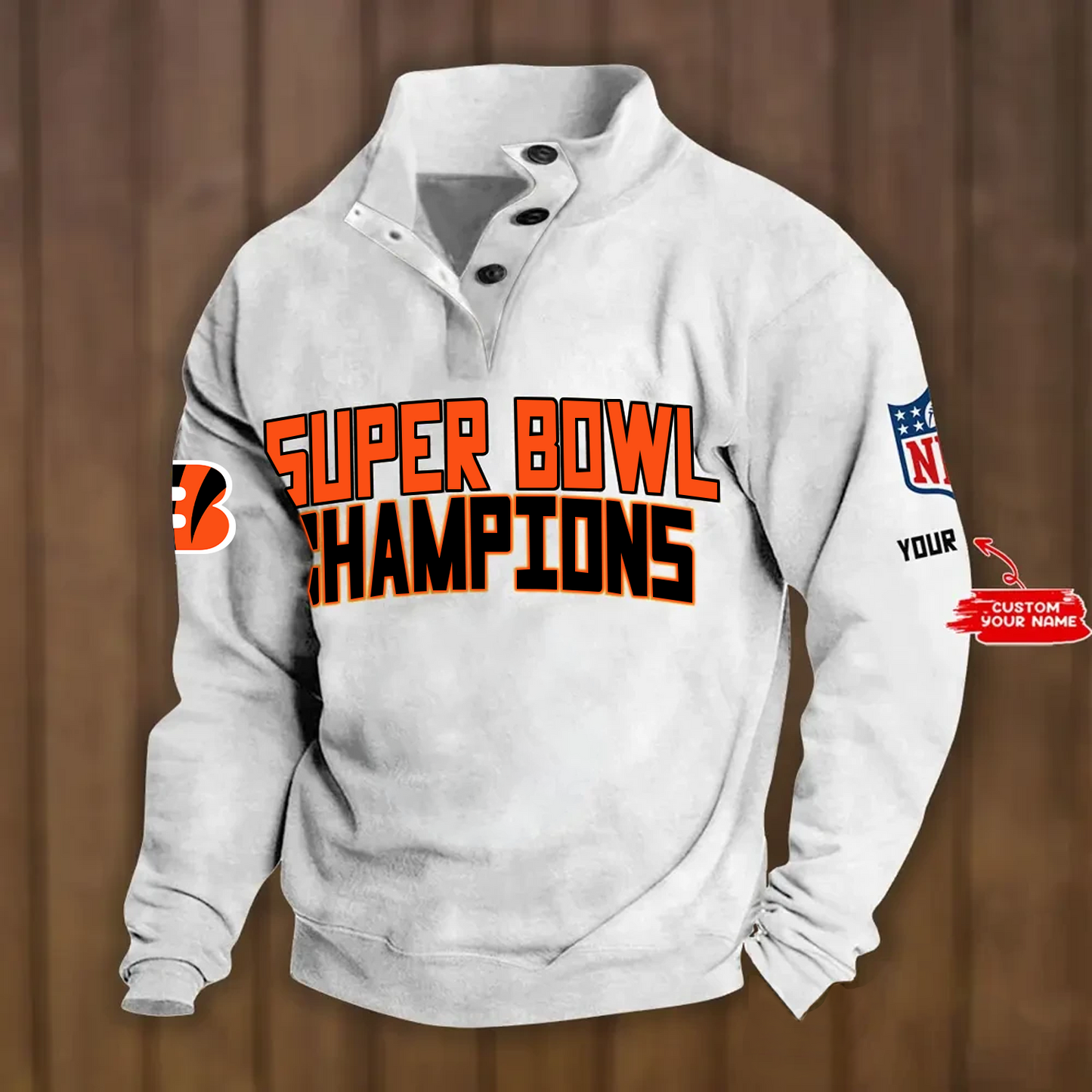 CIN x NFL Double Breasted Stand Collar Hoodies DATND TANTD