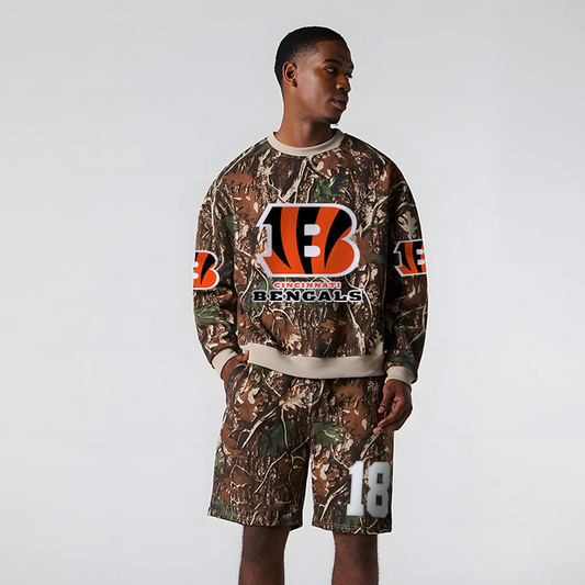 CIN x NFL Football Full Set Long Sweatshirt And Short Pants DATND TANTD