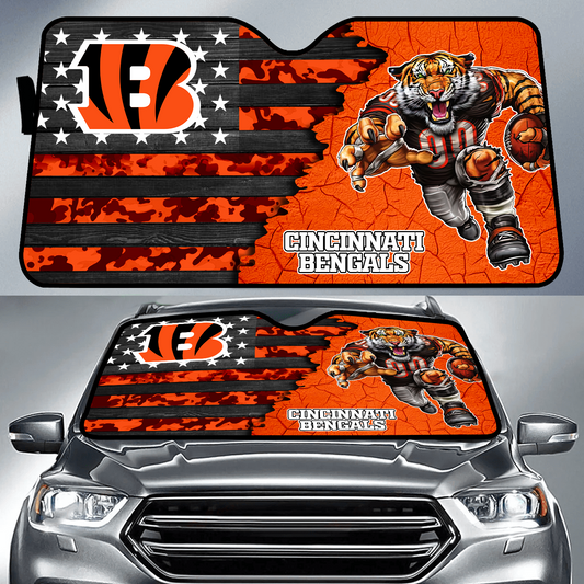 CIN x NFL Personalized Auto Sun Shade DATND TANTD