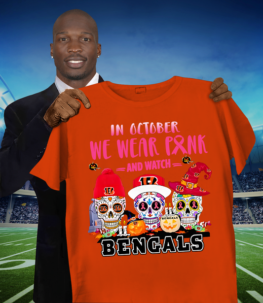 CIN x NFL Sugar skull in October we wear pink and watch DATND TANTD