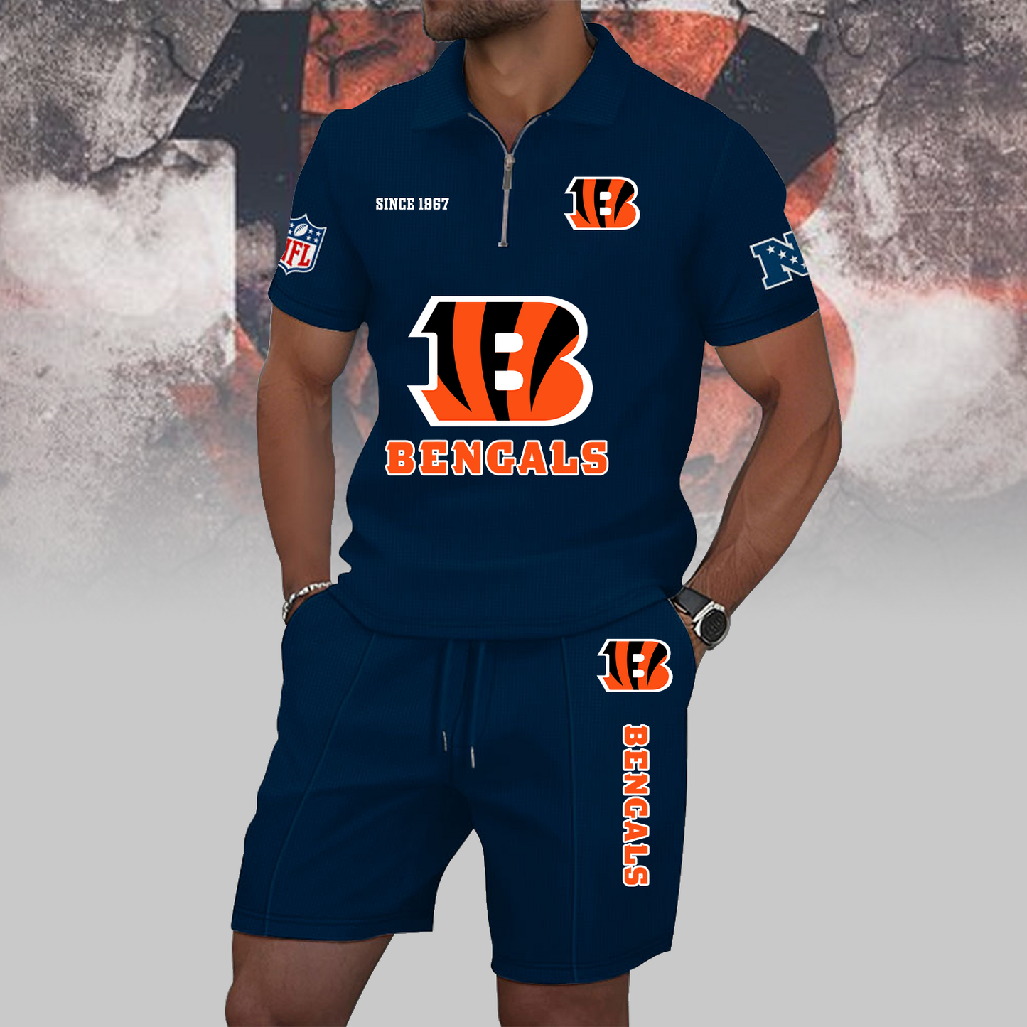 CIN x NFL Zip Polo Set DATND TANTD