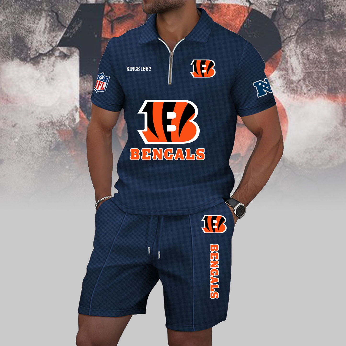 CIN x NFL Zip Polo Set DATND TANTD