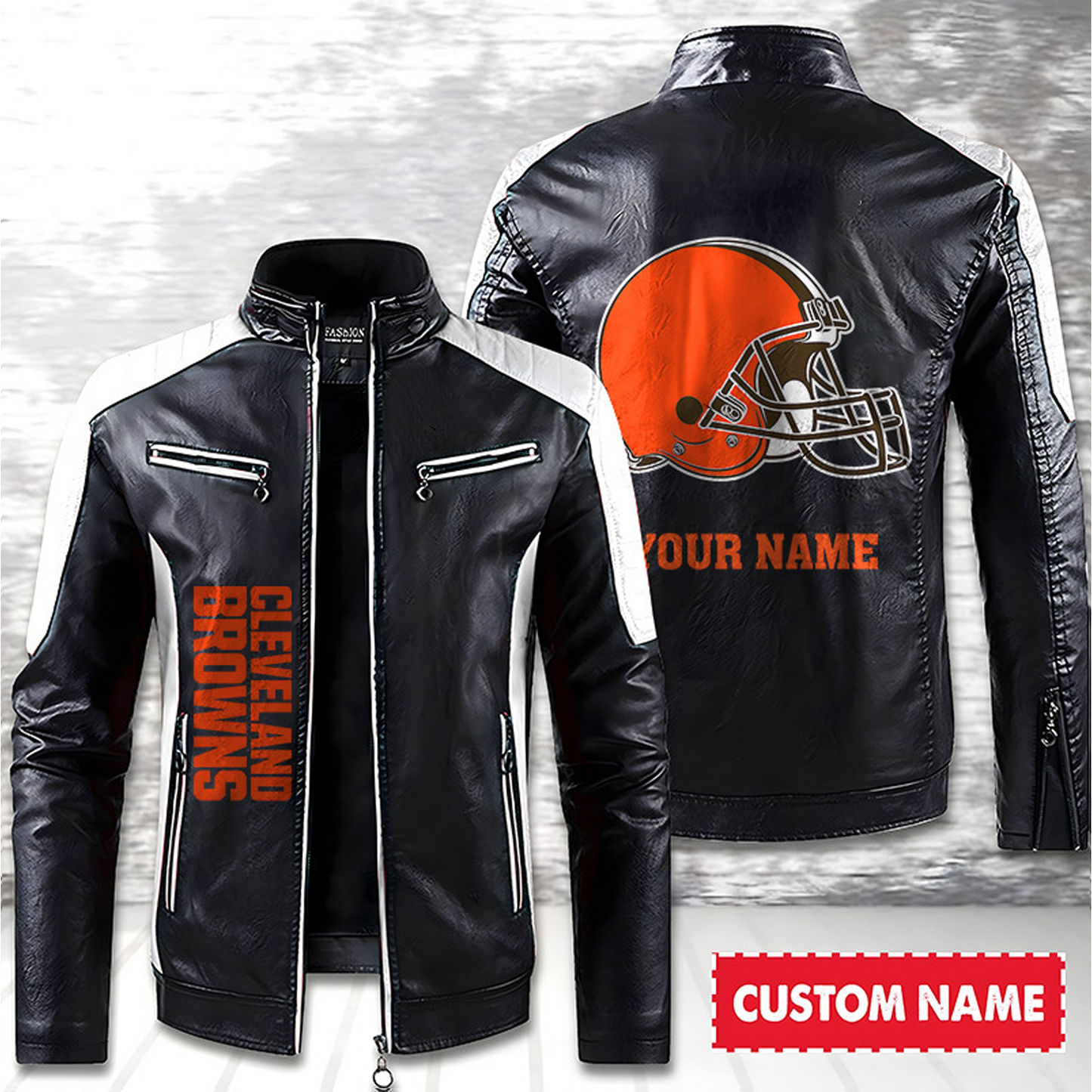 CLE American Football Men Leather Jacket Custom Any Name Gifts DatND DVT