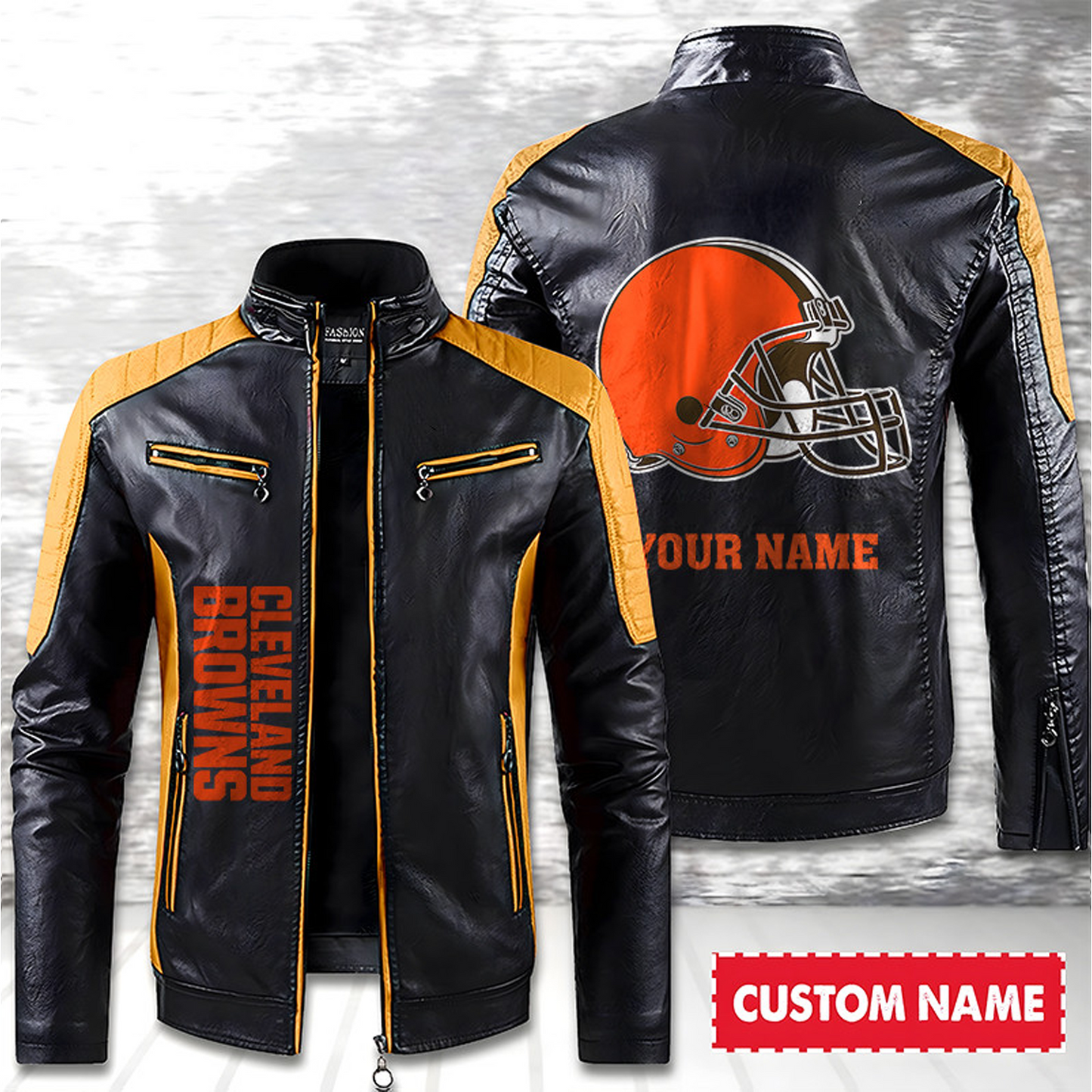 CLE American Football Men Leather Jacket Custom Any Name Gifts DatND DVT