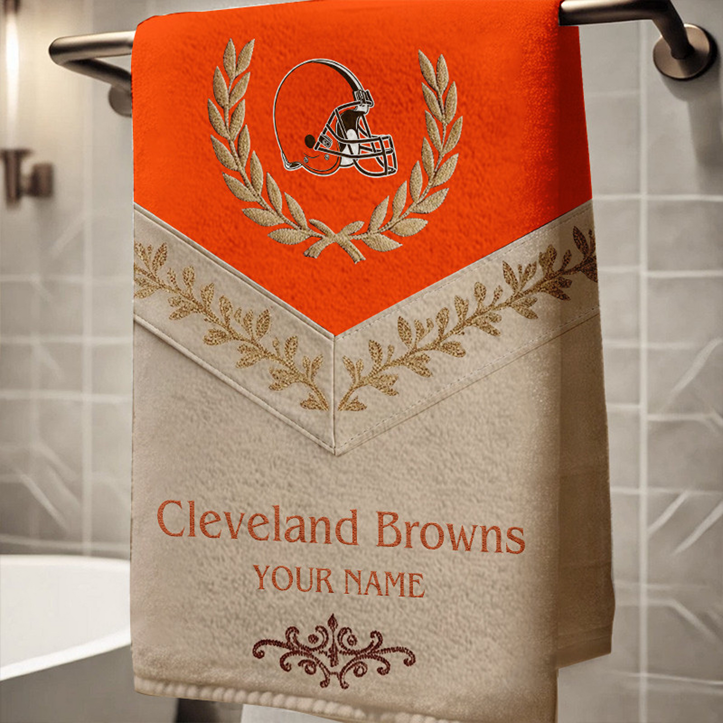 CLE Football New Bath Towel Custom Name DATND TANTD