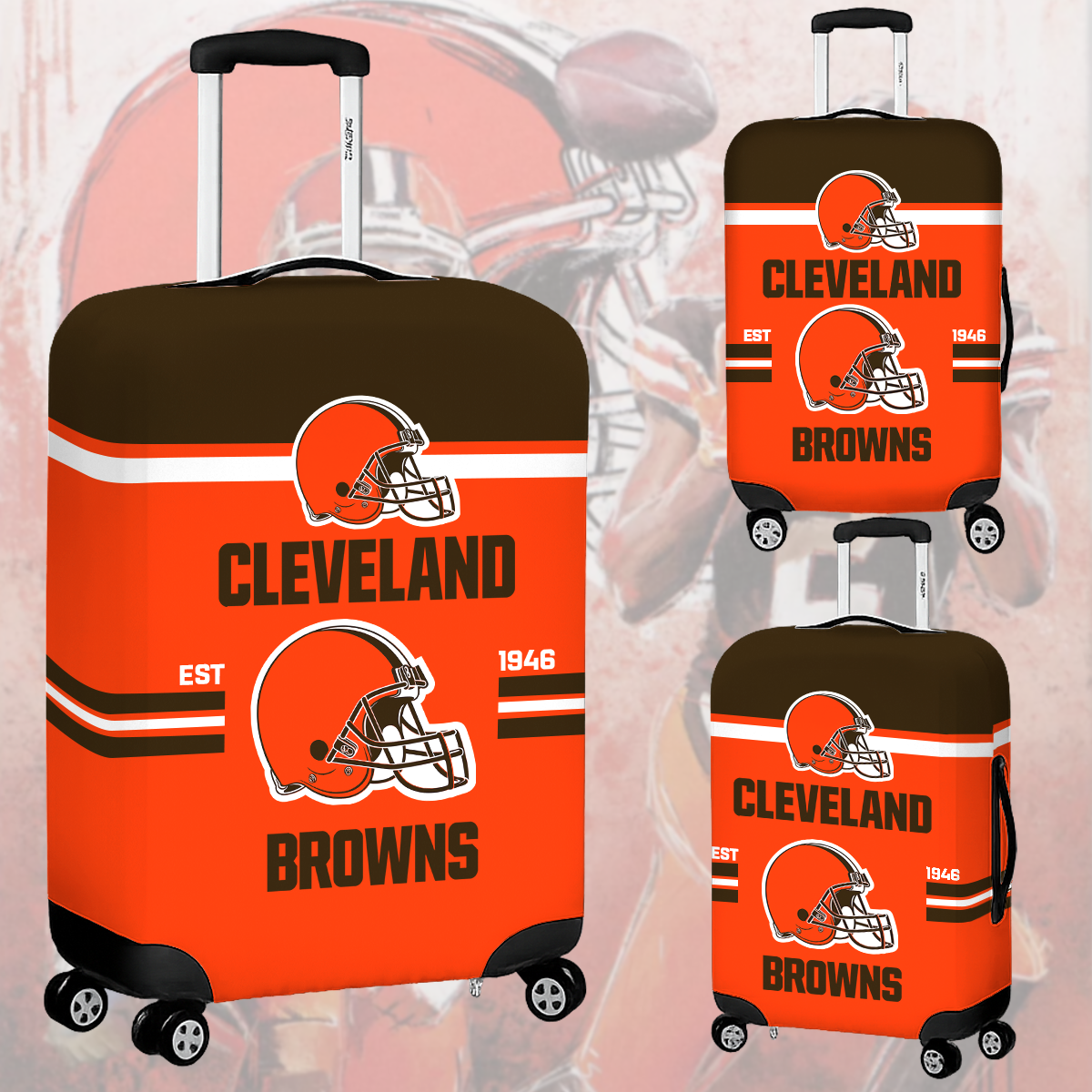 CLE NFL Luggage Cover Suitcase Protector DDT NTL