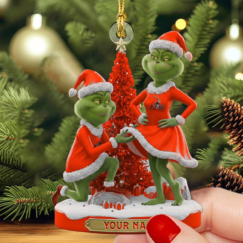 CLE NFL Personalized Funny Christmas Couple Ornament Gift For Family DDTNTL