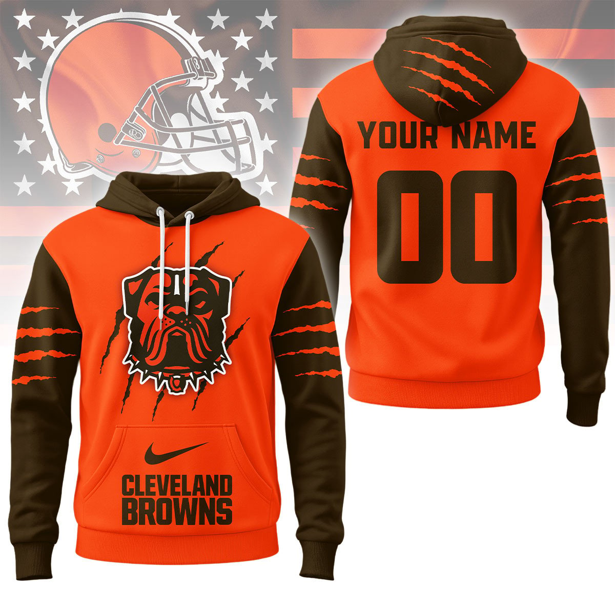 CLE Premium NFL Fan Pride Claw Hoodie DDT CTND